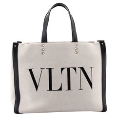 Valentino Grande Plage VLTN Canvas Tote Medium