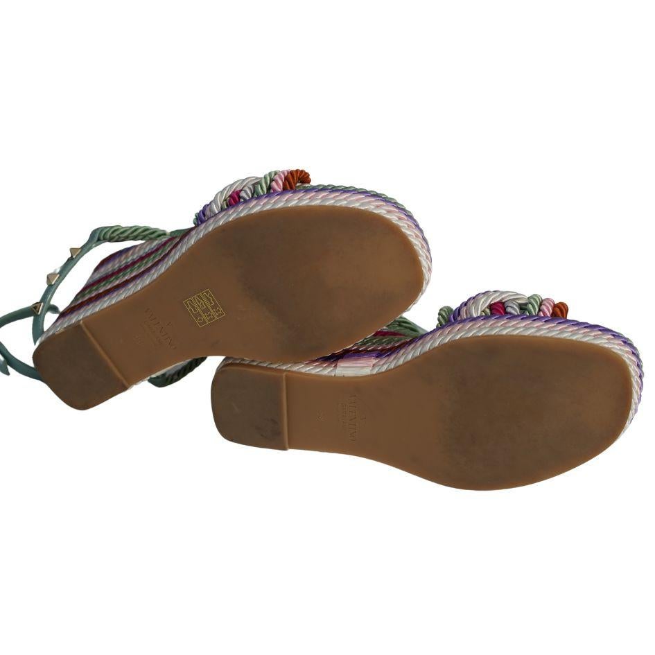 Valentino Gravani Espadrille-Sandalen mit Rüstung, mehrfarbig, 38 6