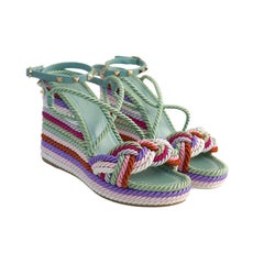 Valentino Gravani Espadrille-Sandalen mit Rüstung, mehrfarbig, 38