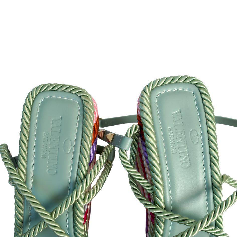 Valentino Gravani Espadrille-Sandalen mit Rüstung, mehrfarbig, 38 3