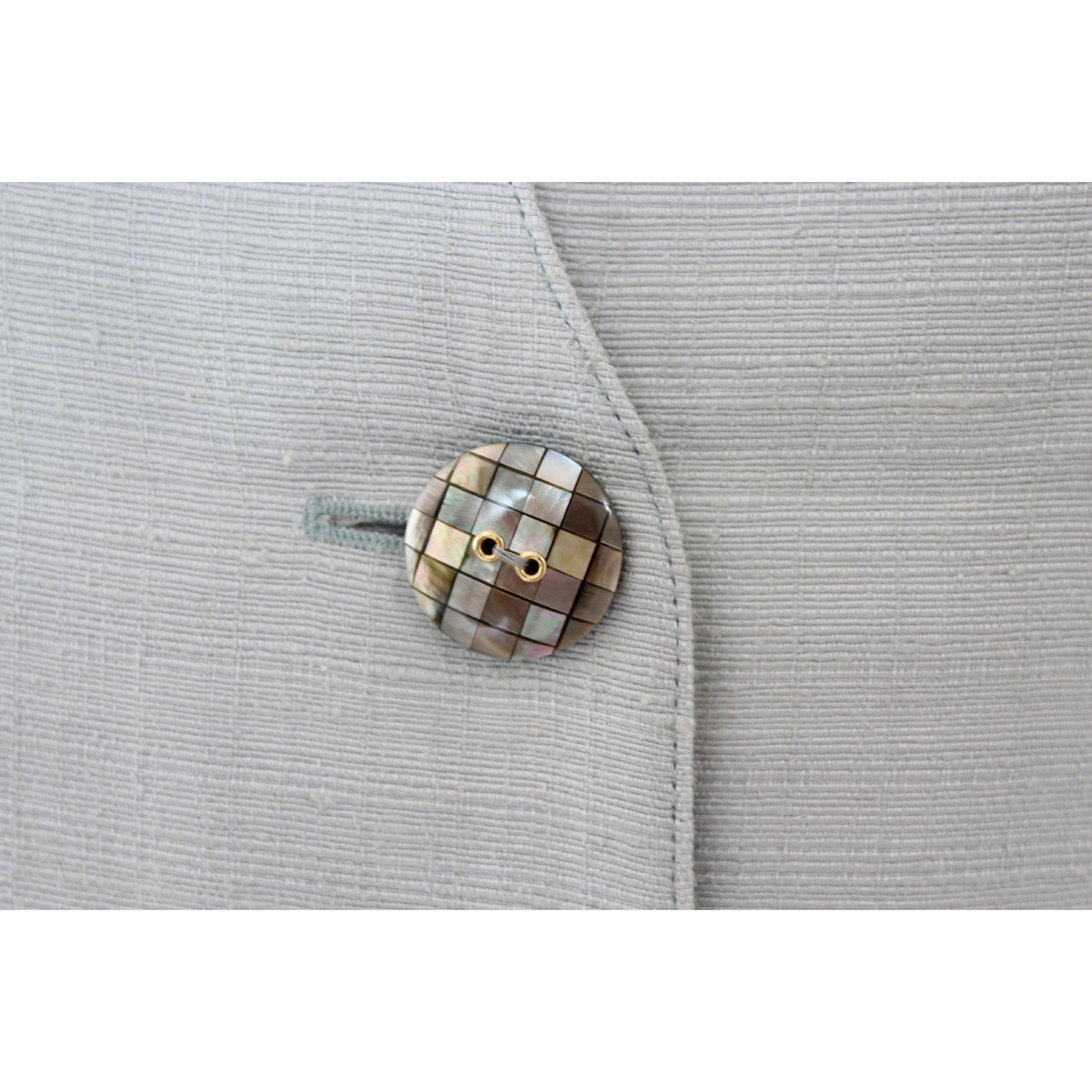 Valentino Gray Silk Short Boler Jacket In Excellent Condition In Brindisi, Bt