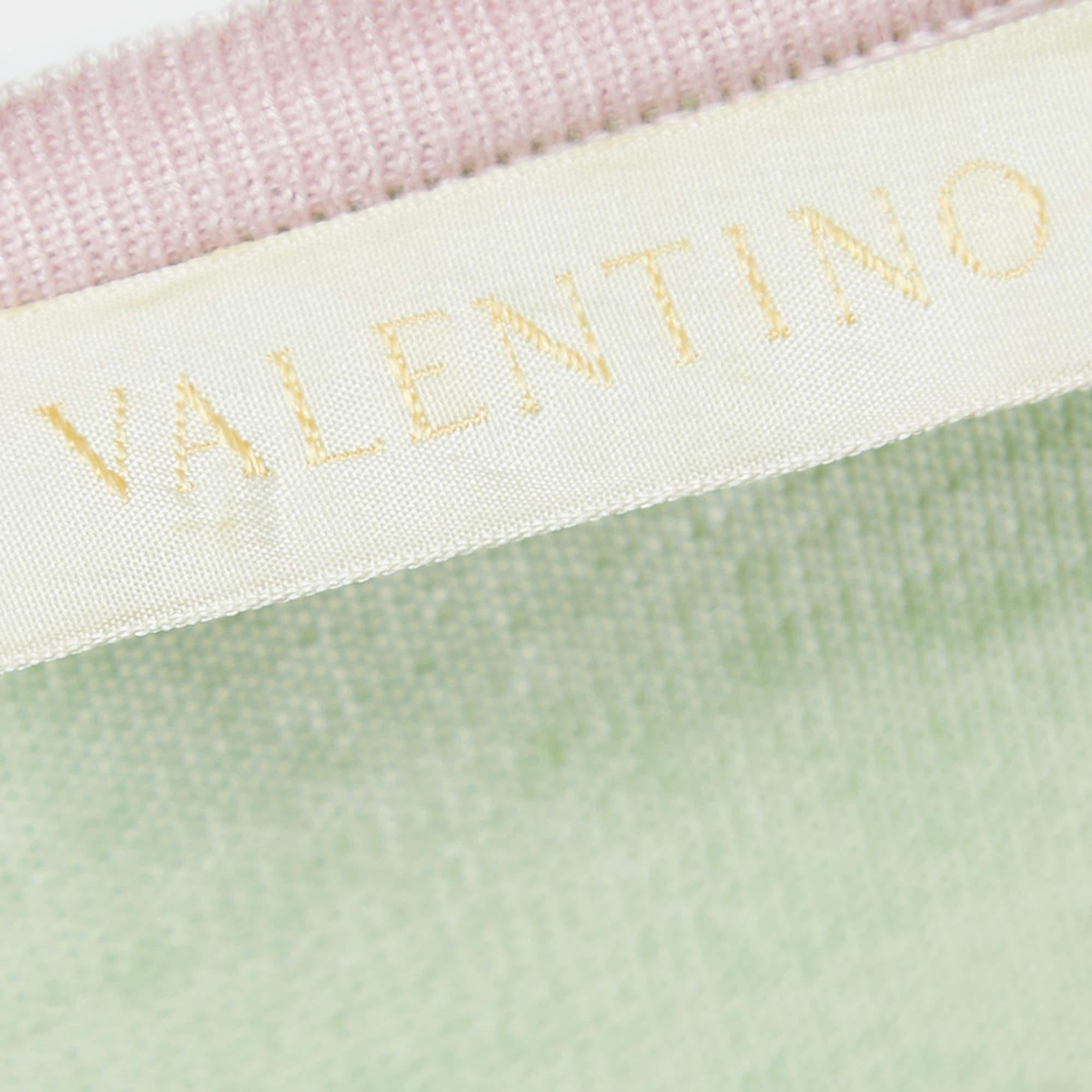 Valentino Grüne Kurzarm-Strickjacke aus Kaschmirmischung mit Spitzenbesatz und Spitzenbesatz M im Angebot 1