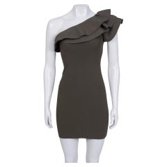 Valentino - Vestito elegante con volant in verde Sz.S