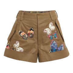 Valentino Green Embroidered Cotton Shorts S