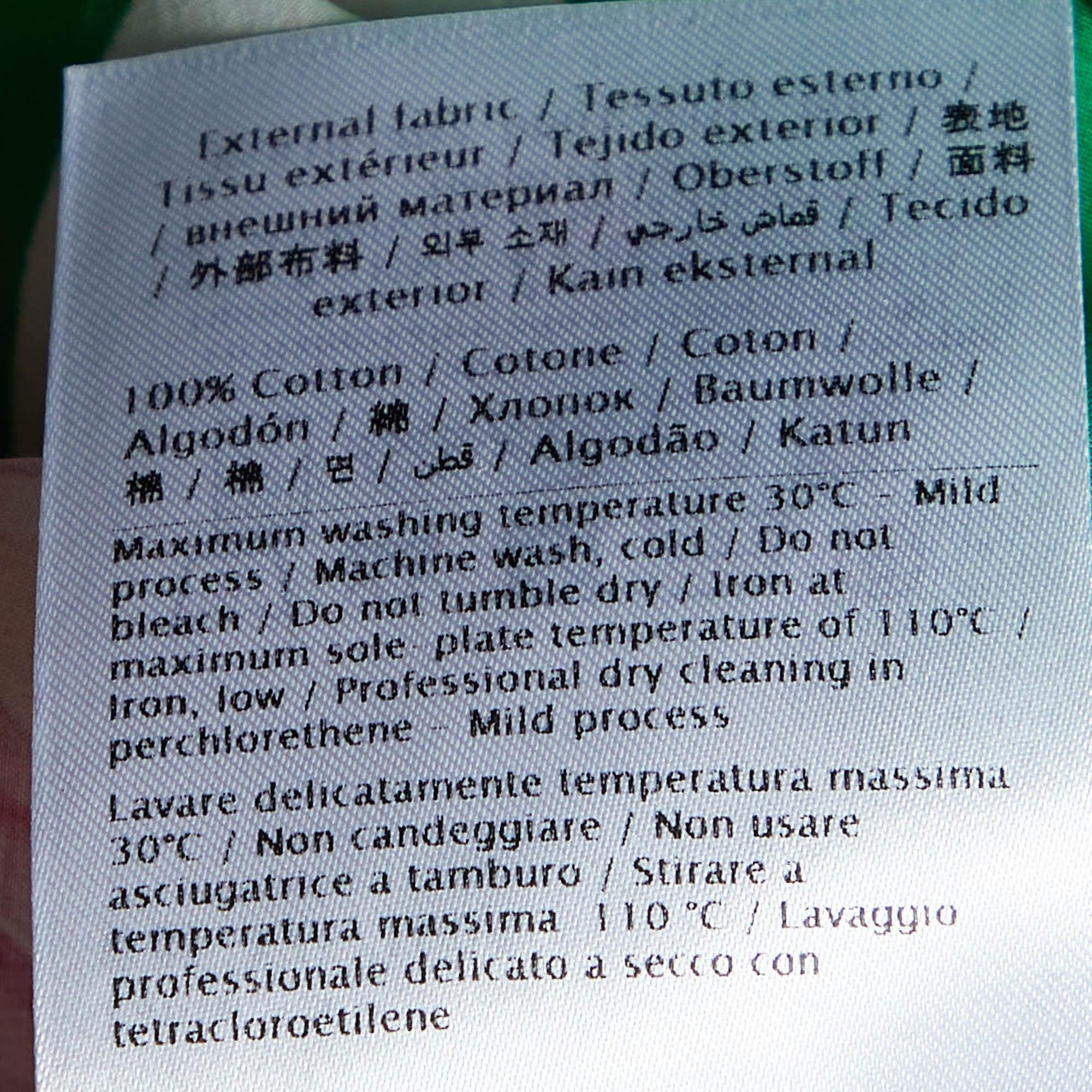 Valentino - Robe chemise ceinturée en coton imprimé floral vert L en vente 1