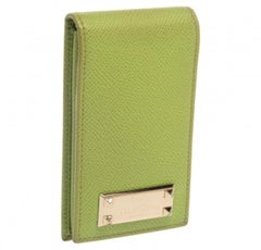 Valentino Green Grained Leather Rockstud iPhone 5 Flip Case