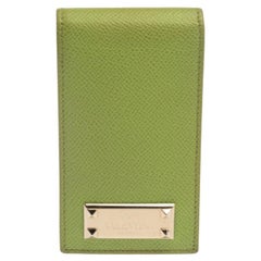 Valentino Green Grained Leather Rockstud iPhone 5 Flip Case