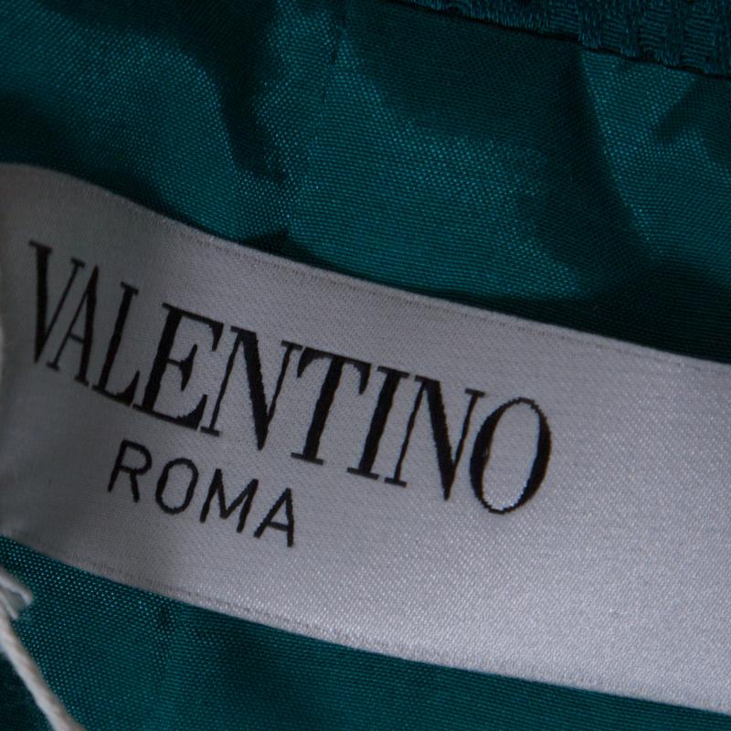 Valentino Green Jacquard Embellished Waist Cropped Jacket L 1