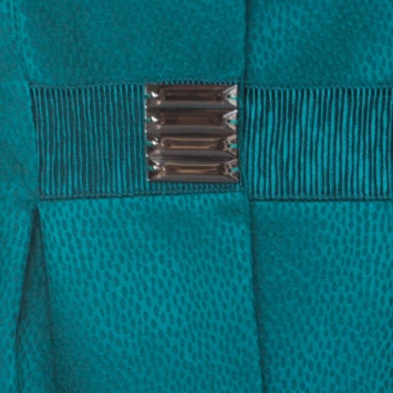 Valentino Grün Jacquard-verzierte Jacke mit abgeschnittener Taille L im Angebot 2