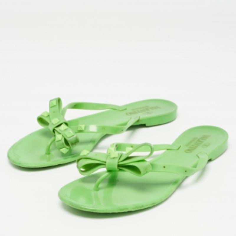 Valentino - Chausssures plates à clous verts, taille 38 en vente 3