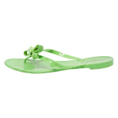 Valentino Green Jelly Rockstud Flat Slides Size 38