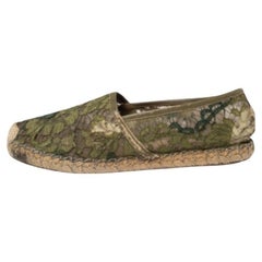 Valentino Green Lace Espadrille Flats Size 37
