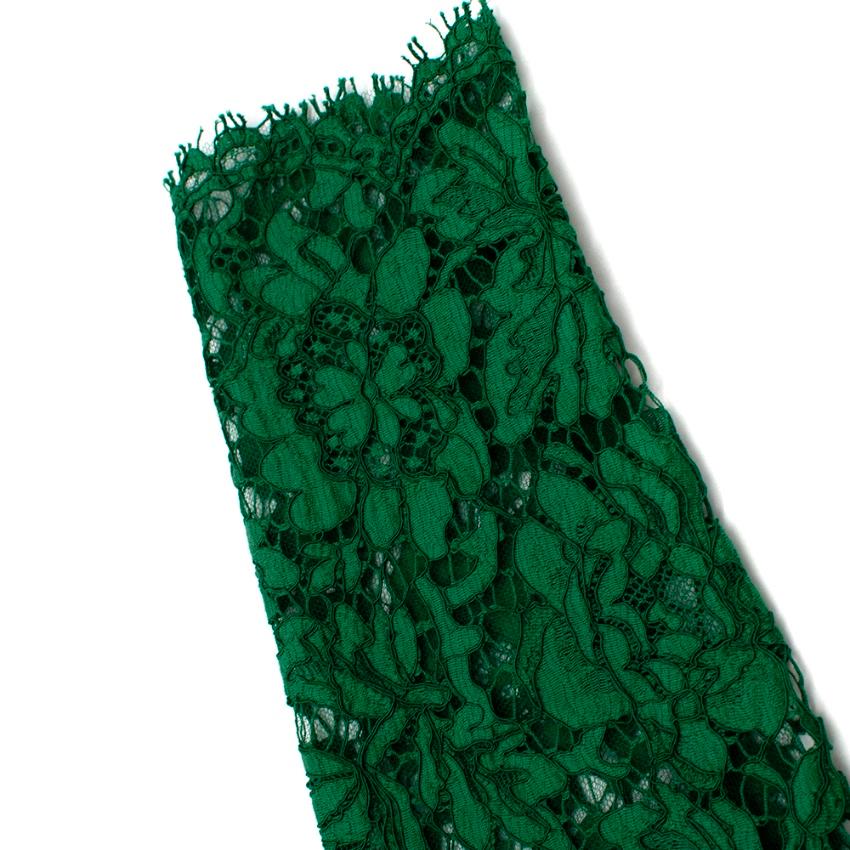Valentino Grünes Midikleid mit langen Ärmeln aus Spitze - Größe geschätzt M 1