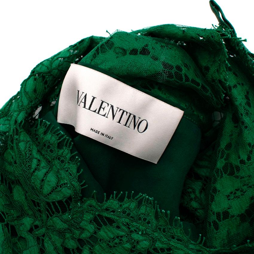 Valentino Grünes Midikleid mit langen Ärmeln aus Spitze - Größe geschätzt M 2