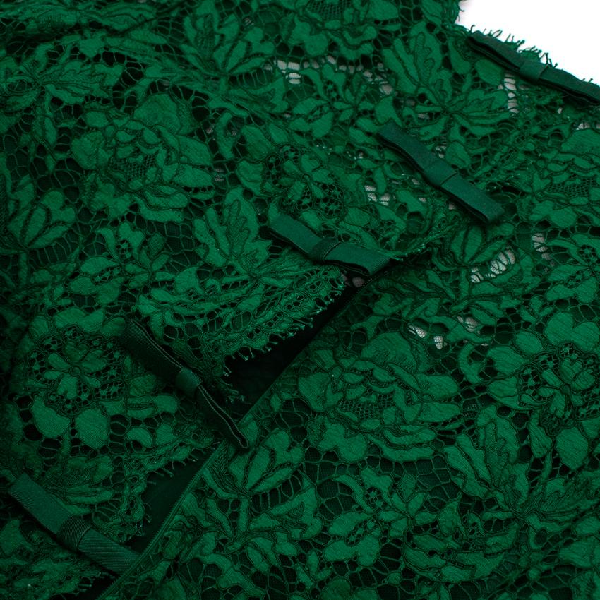 Valentino Grünes Midikleid mit langen Ärmeln aus Spitze - Größe geschätzt M 3