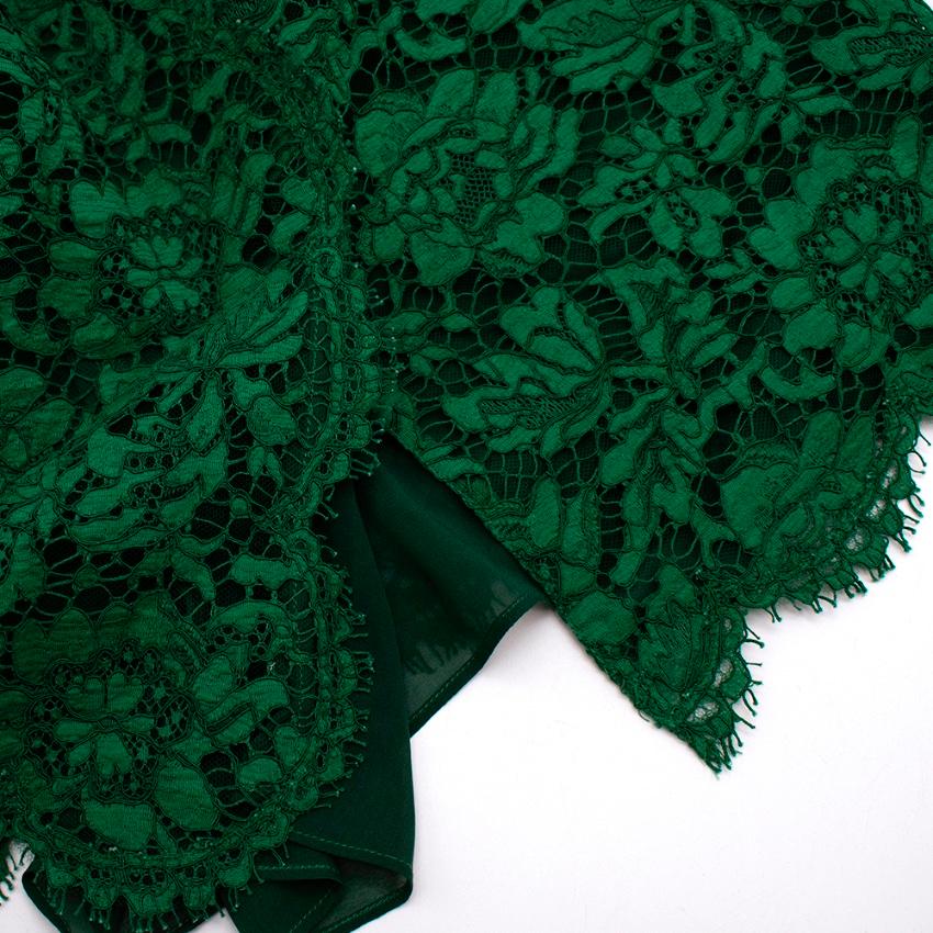Valentino Grünes Midikleid mit langen Ärmeln aus Spitze - Größe geschätzt M 4