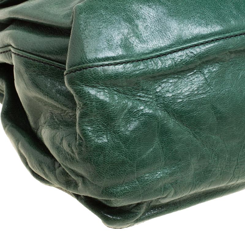 Valentino Green Leather Crystal Catch Shoulder Bag 5