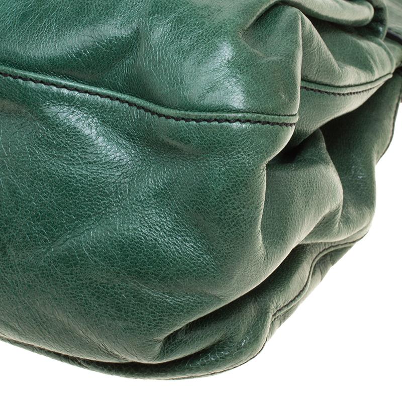Valentino Green Leather Crystal Catch Shoulder Bag 6