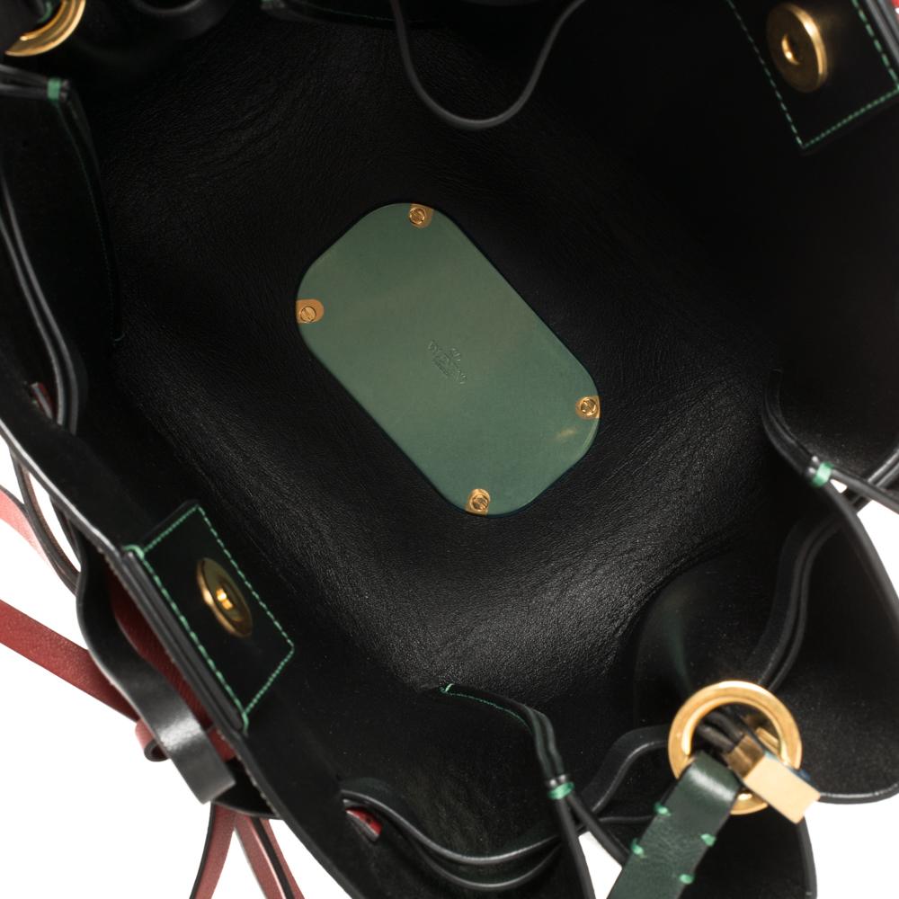 Valentino Green Leather Medium VLOGO Bucket Bag 2