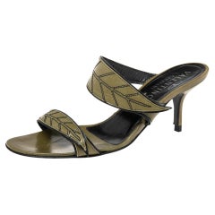 Valentino Green Leather Mule Sandals Size 36