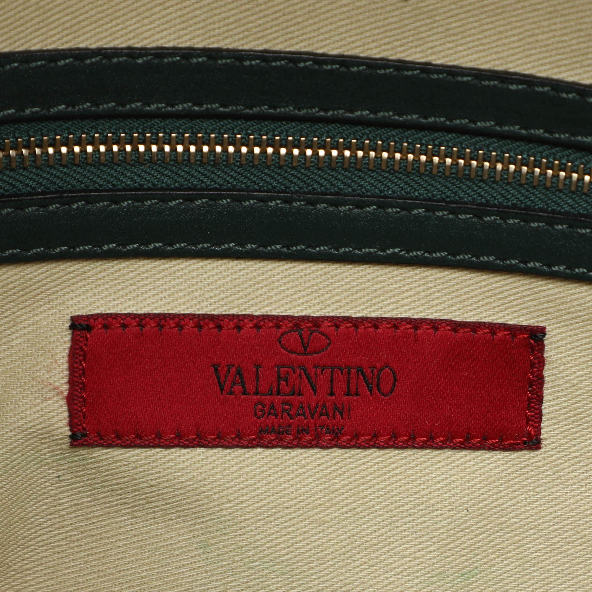 Valentino Green Leather Rockstud Flap Shoulder Bag 4