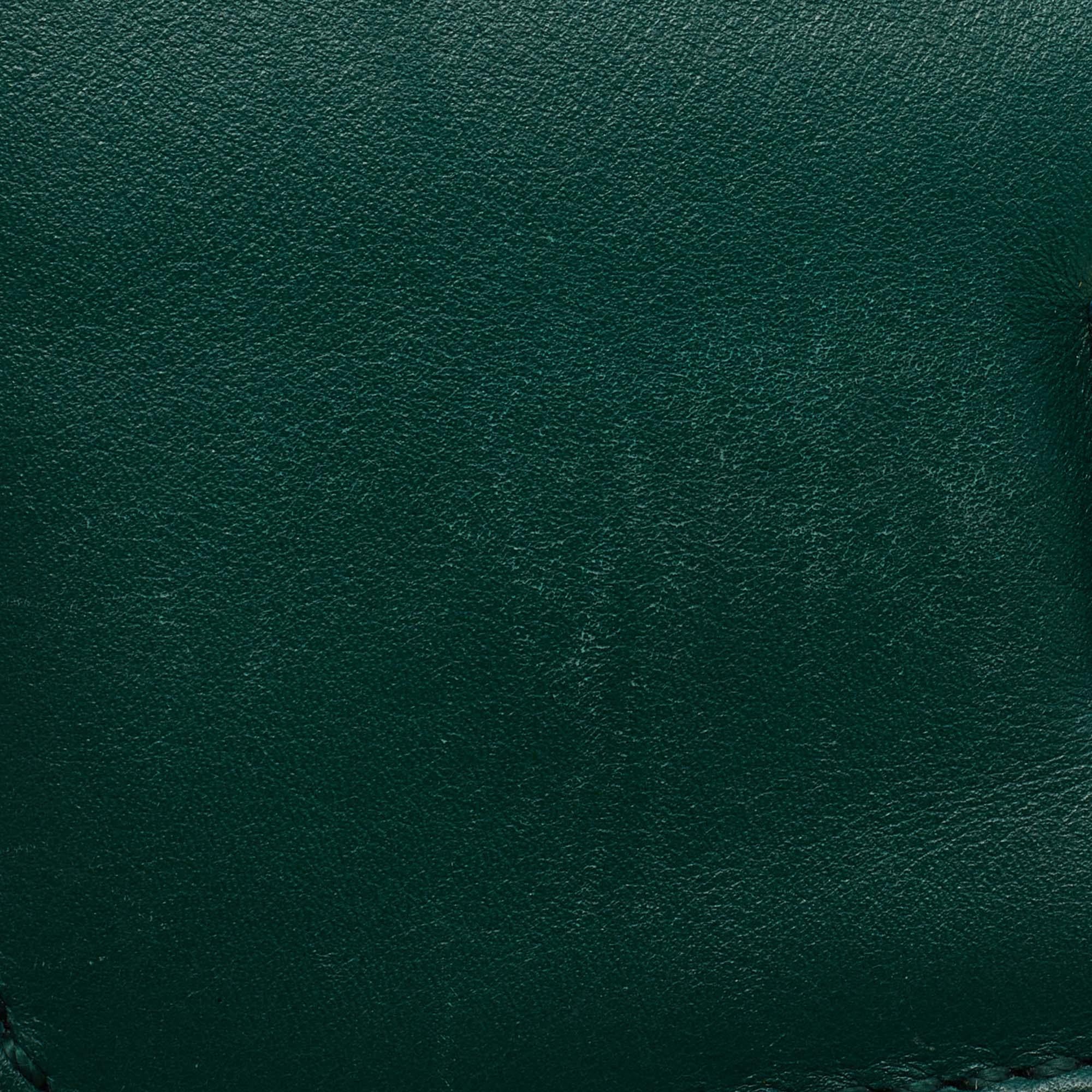 Valentino Green Leather Rockstud Glam Lock Flap Bag 3