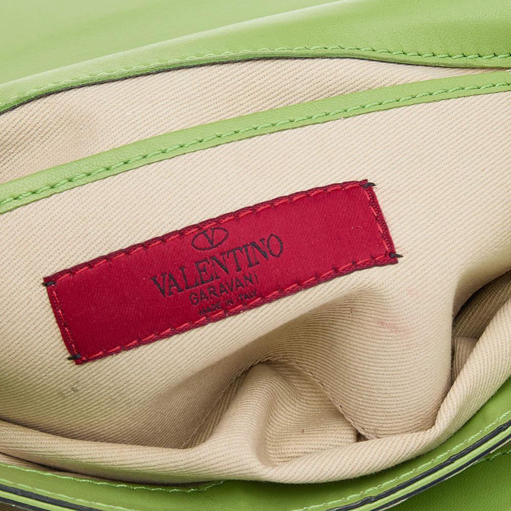Valentino Green Leather Rockstud Va Va Voom Chain Clutch 5