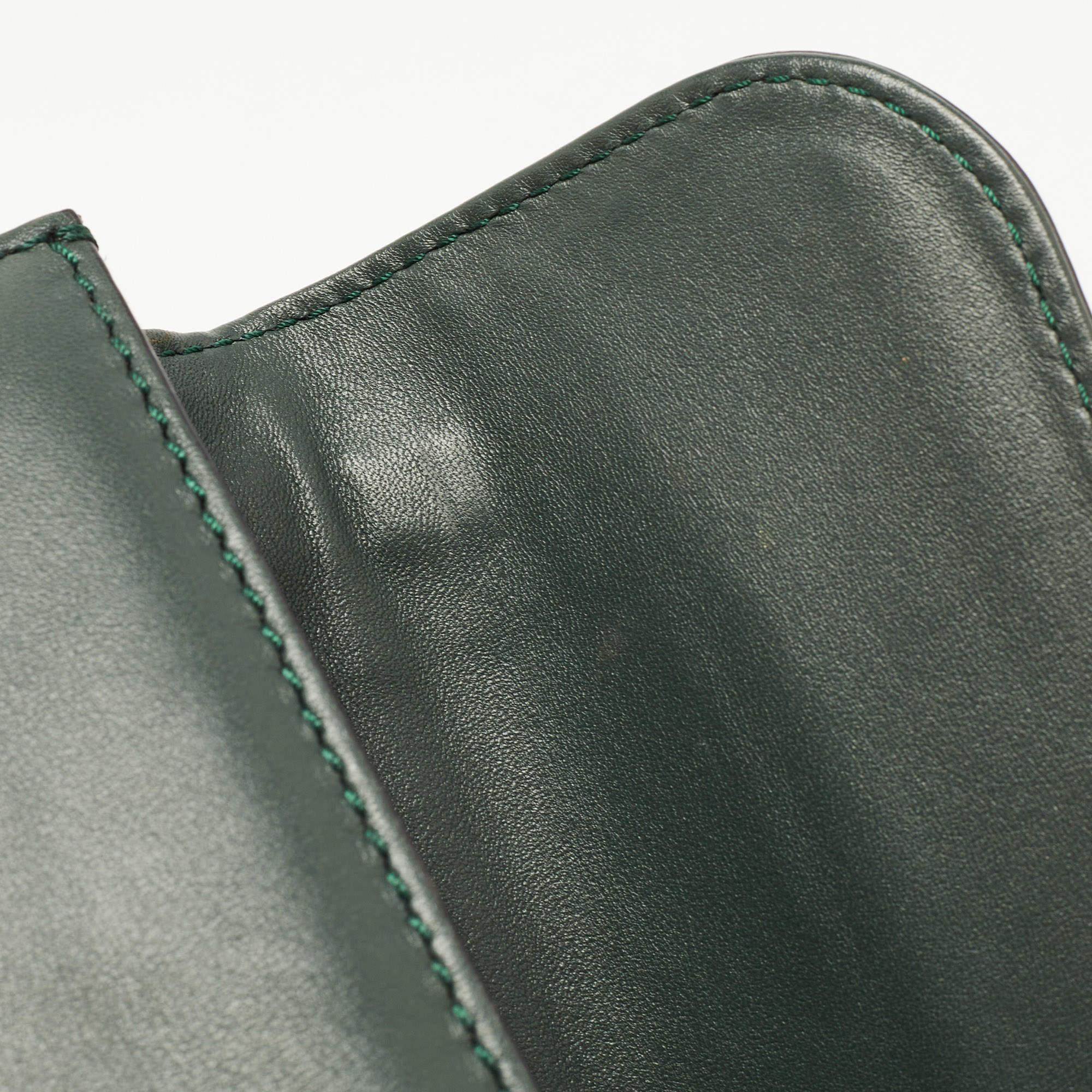 Valentino Green Leather Small Rockstud Glam Lock Flap Bag 12