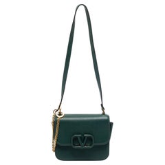 Valentino Green Leather Small VSling Shoulder Bag
