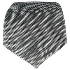 VALENTINO Green Light Blue Textured Silk Tie