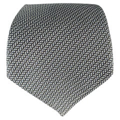 VALENTINO Green Light Blue Textured Silk Tie