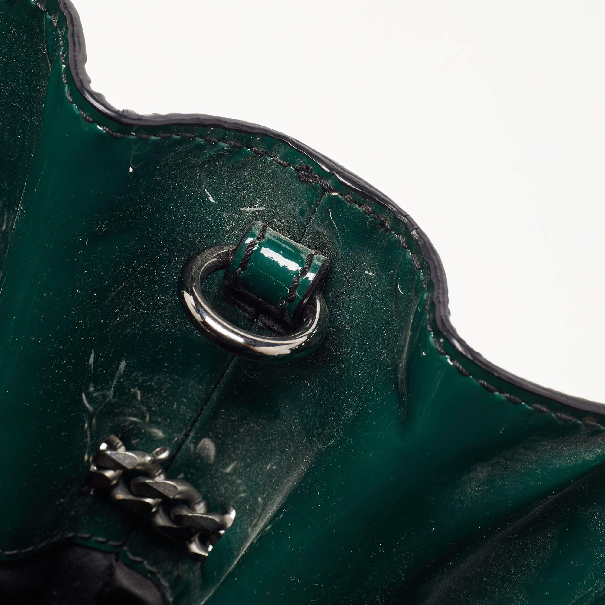 Valentino Green Patent Leather Chain Tote 3