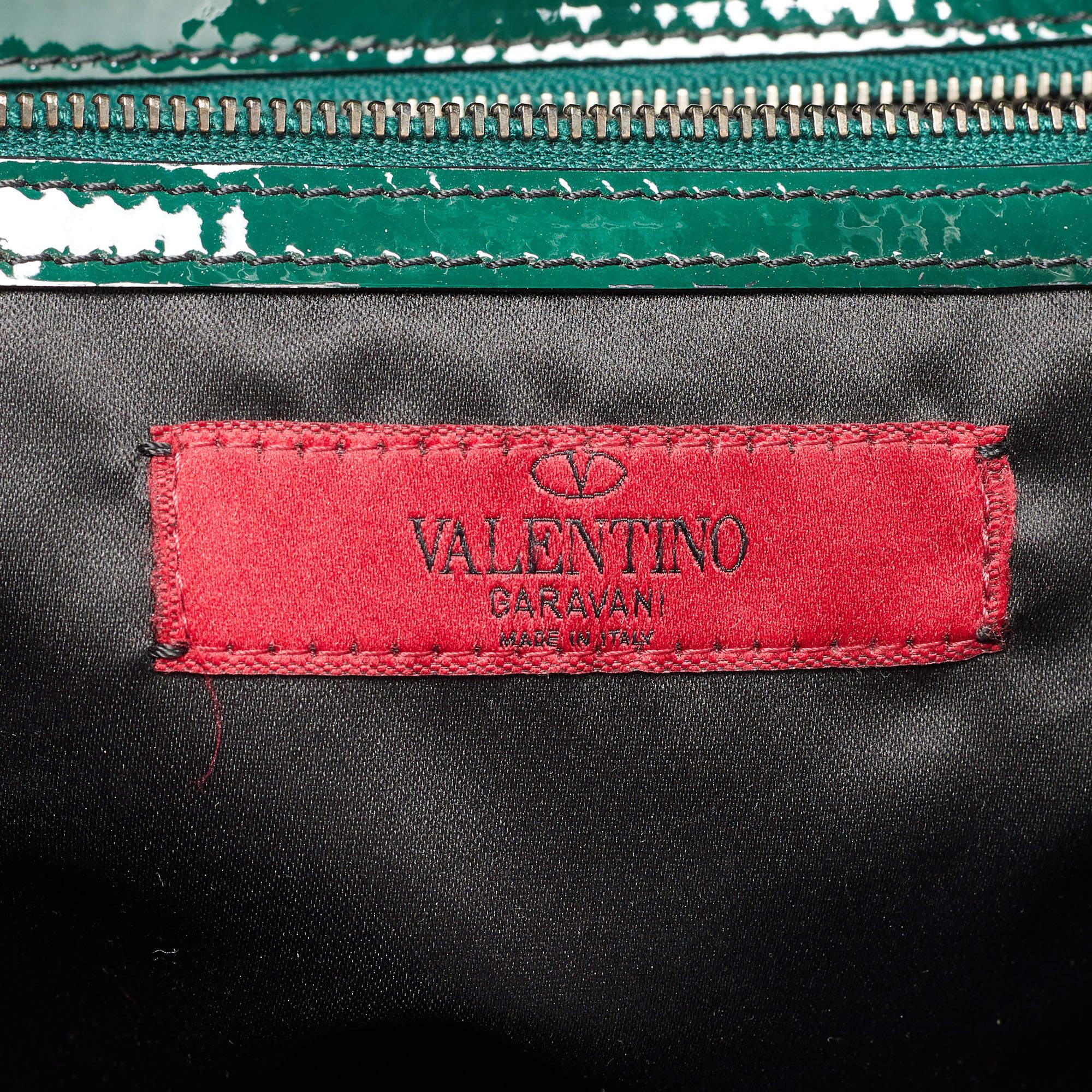 Valentino Green Patent Leather Chain Tote 4