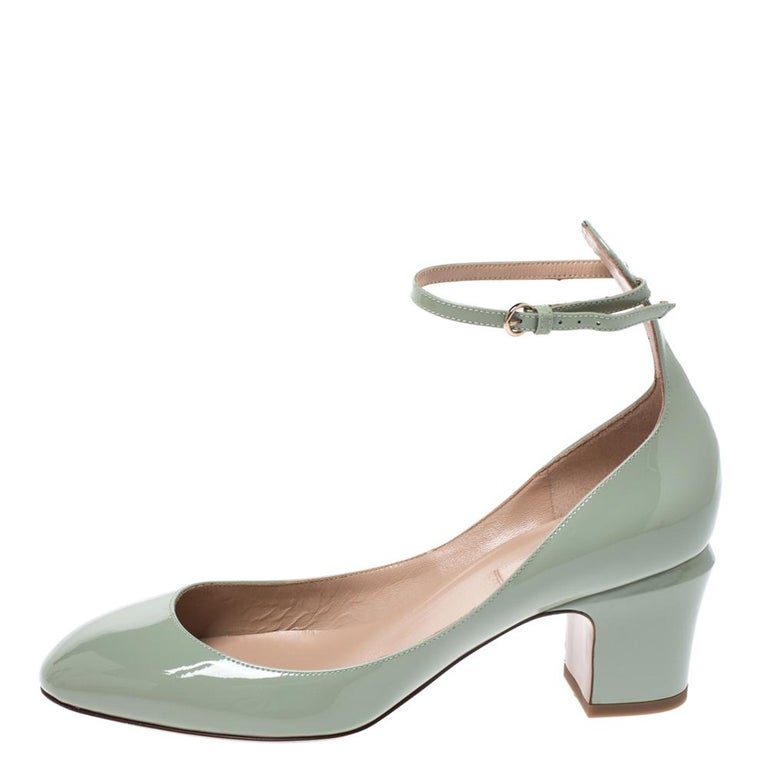 Valentino Green Patent Leather Tango Ankle Strap Pumps Size 39 For Sale ...