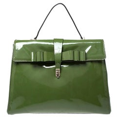 Valentino Green Patent Leather Top Handle Bag