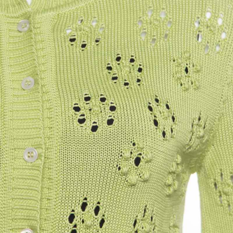 Valentino Green Perforated Bobble Knit Cardigan S 1
