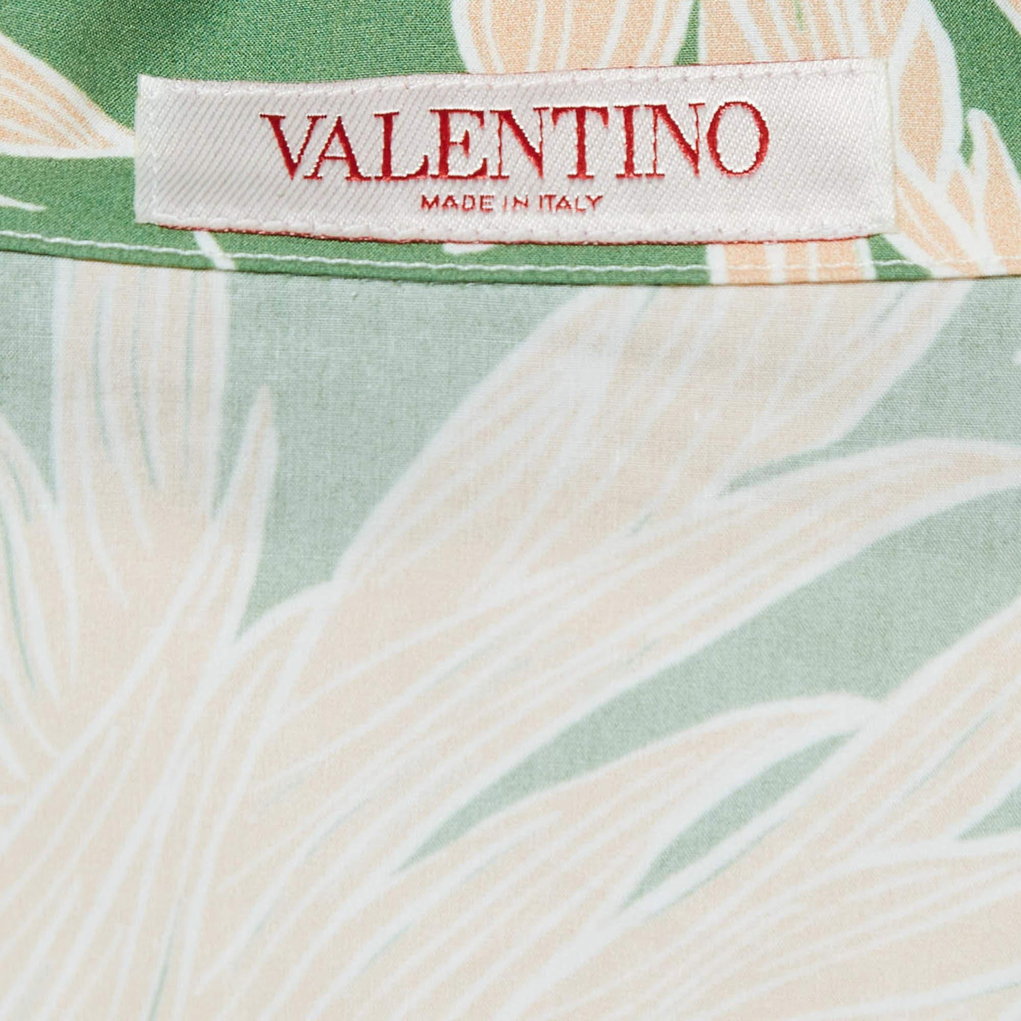 Valentino Green Pineapple Print Cotton Hawaiian Shirt S In Excellent Condition For Sale In Dubai, Al Qouz 2
