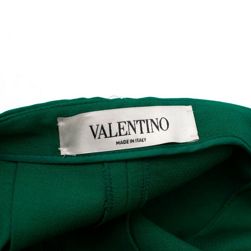 Valentino Green Pleated Shorts - Size US 4 In Excellent Condition For Sale In London, GB