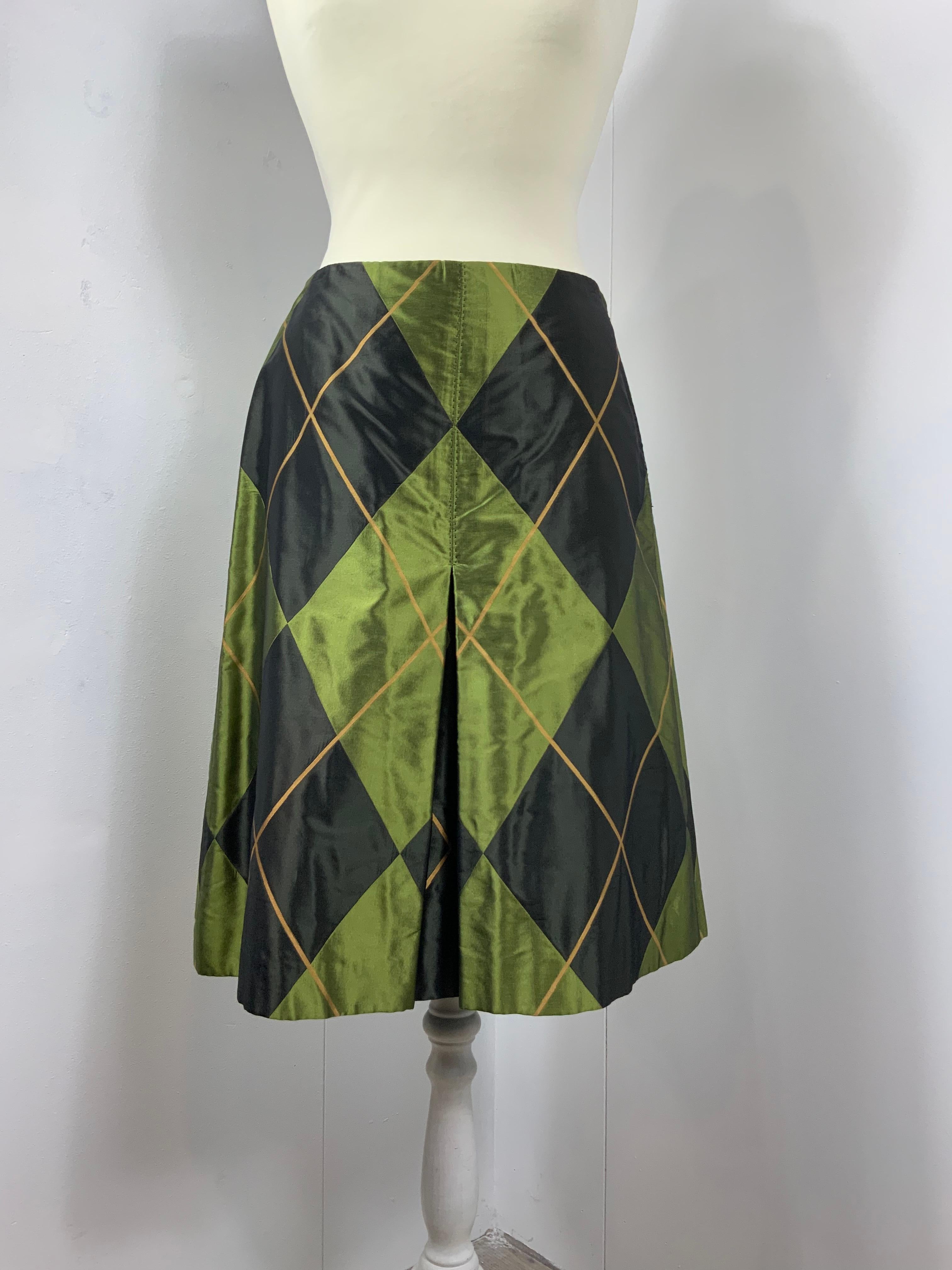 Valentino green rhombus Skirt In Good Condition In Carnate, IT