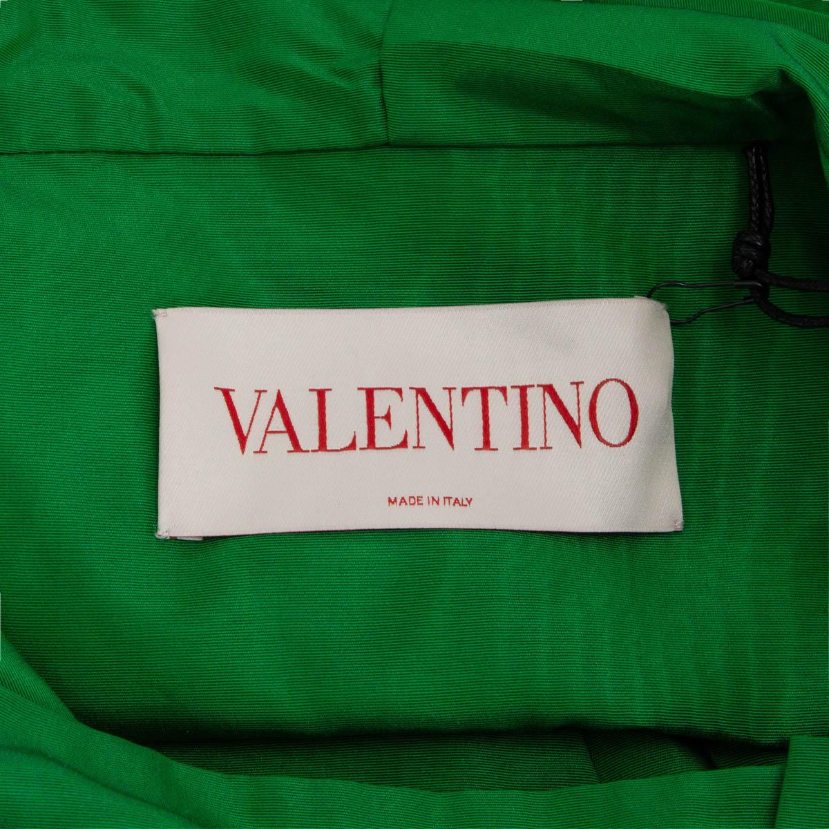 VALENTINO green silk 2022 OVERSIZED HOODED ANORAK Blouse Shirt 38 XS For Sale 3