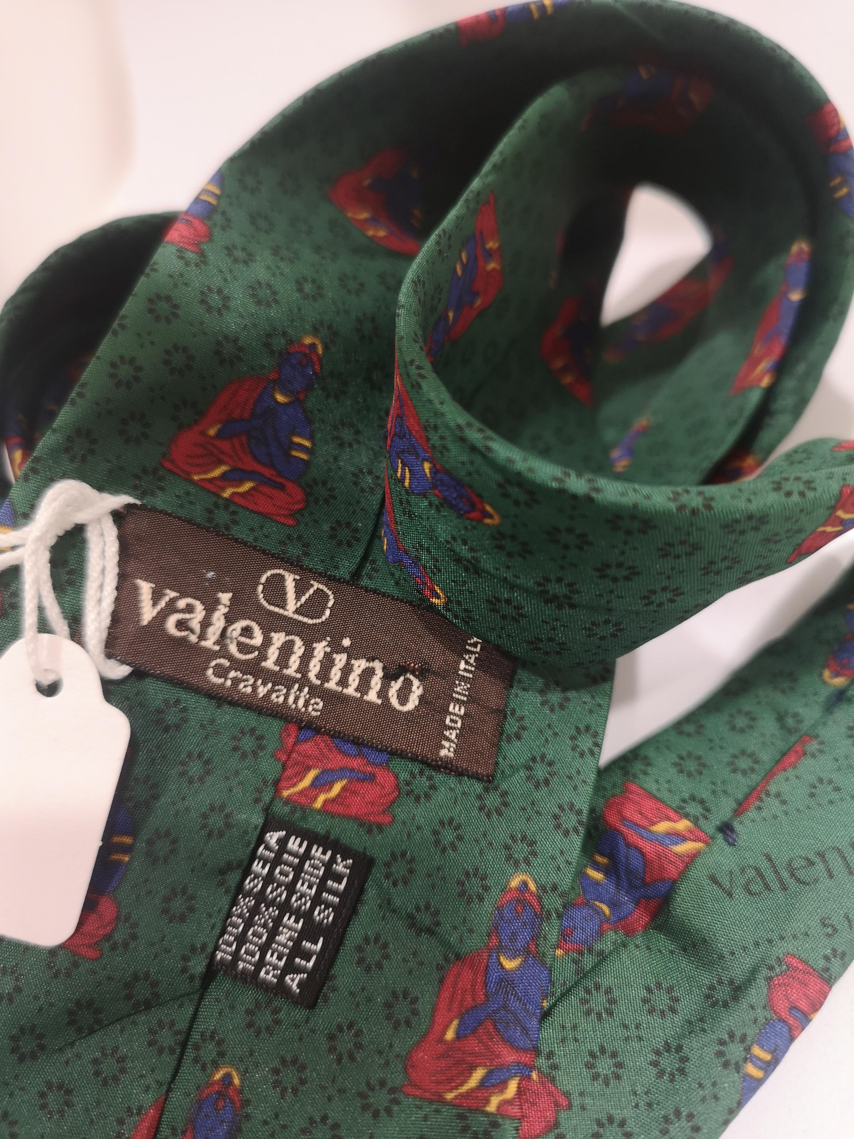 Black Valentino green silk tie