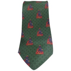 Valentino green silk tie