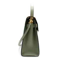 Valentino Green Striped My Rockstud Top Handle Bag