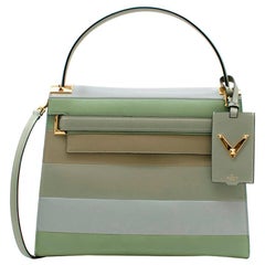 Valentino Sac à Main Vert Striped My Rockstud Top Handle