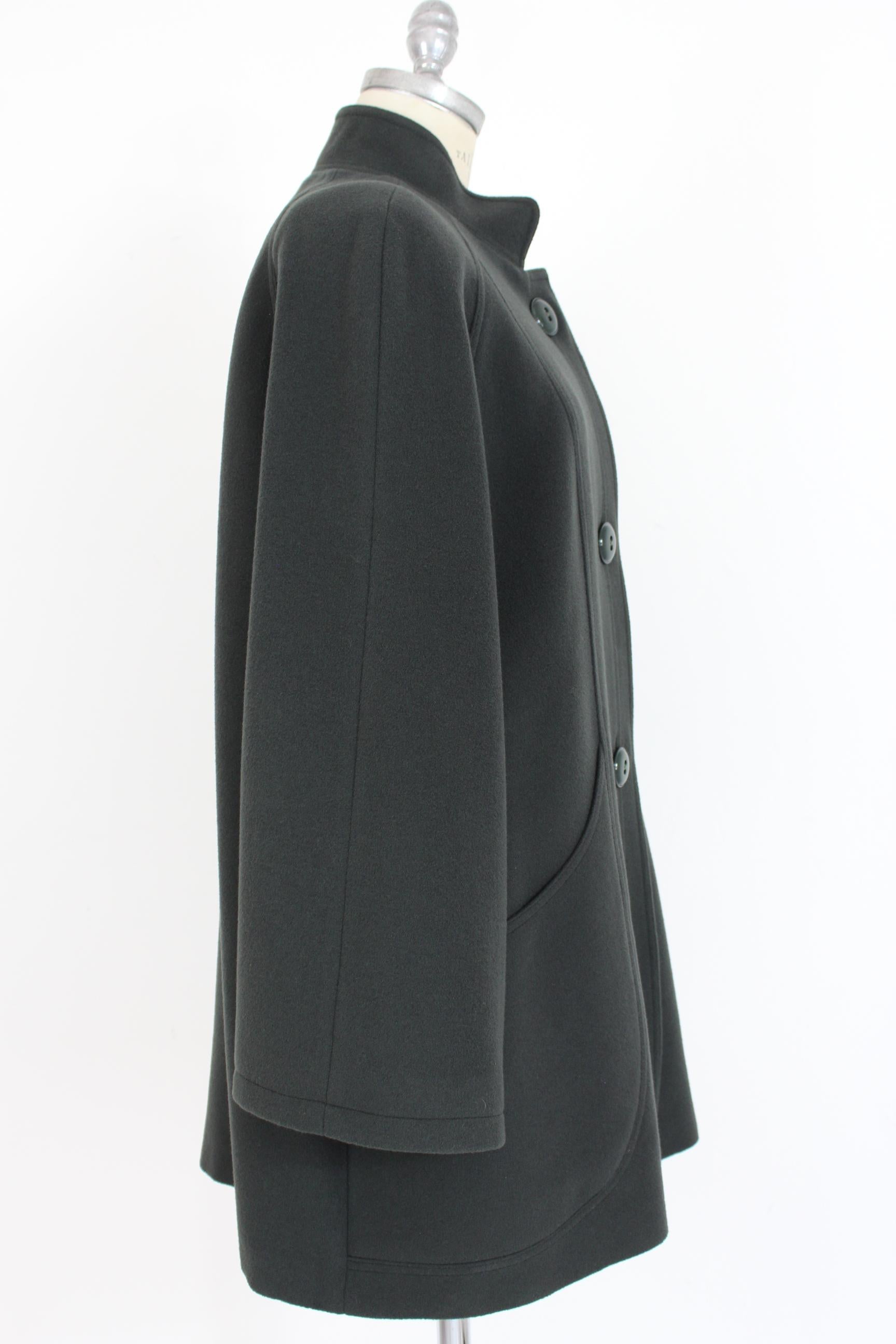 Black Valentino Green Wool Classic High Collar Coat 