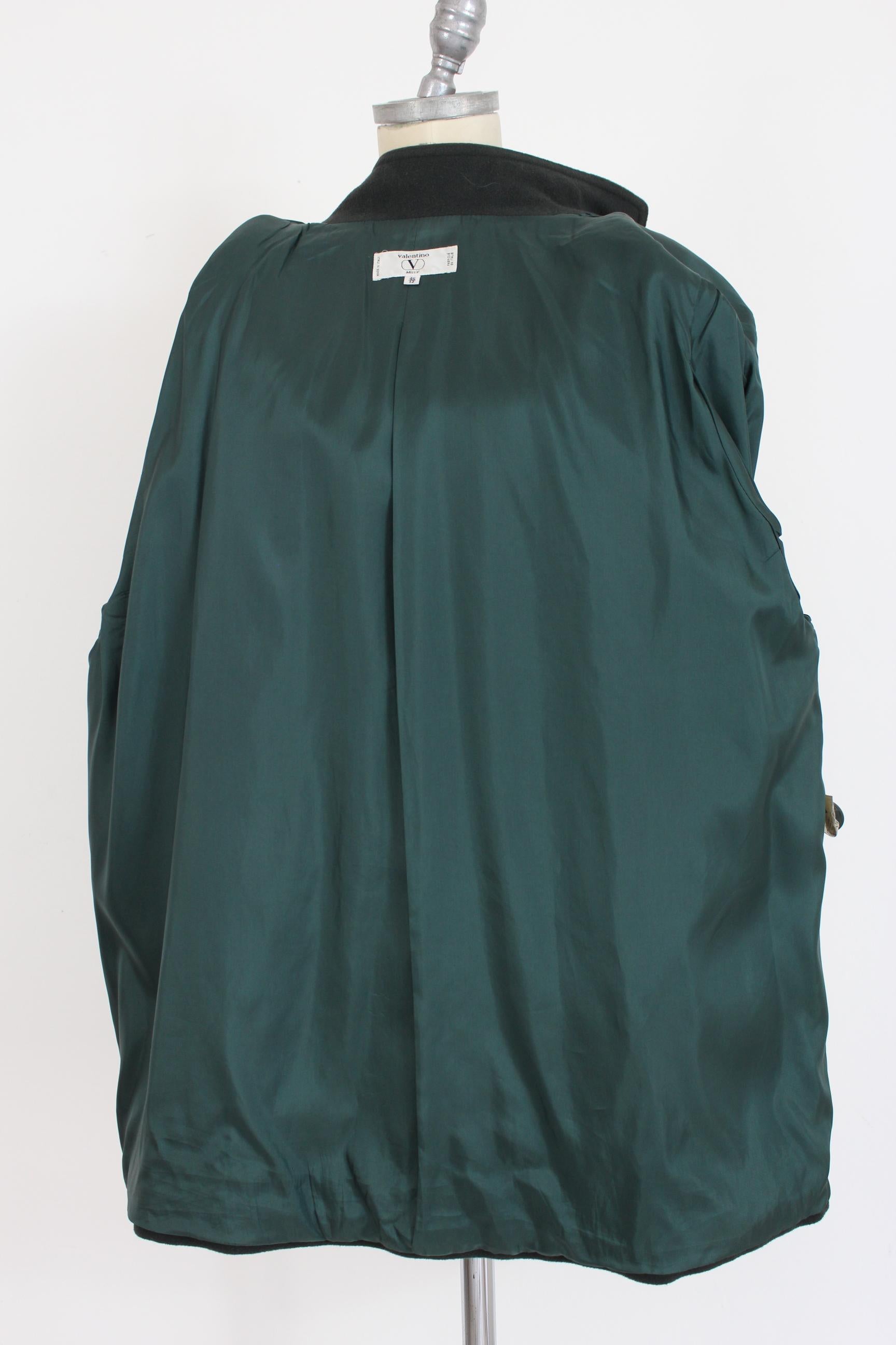 Women's Valentino Green Wool Classic High Collar Coat 