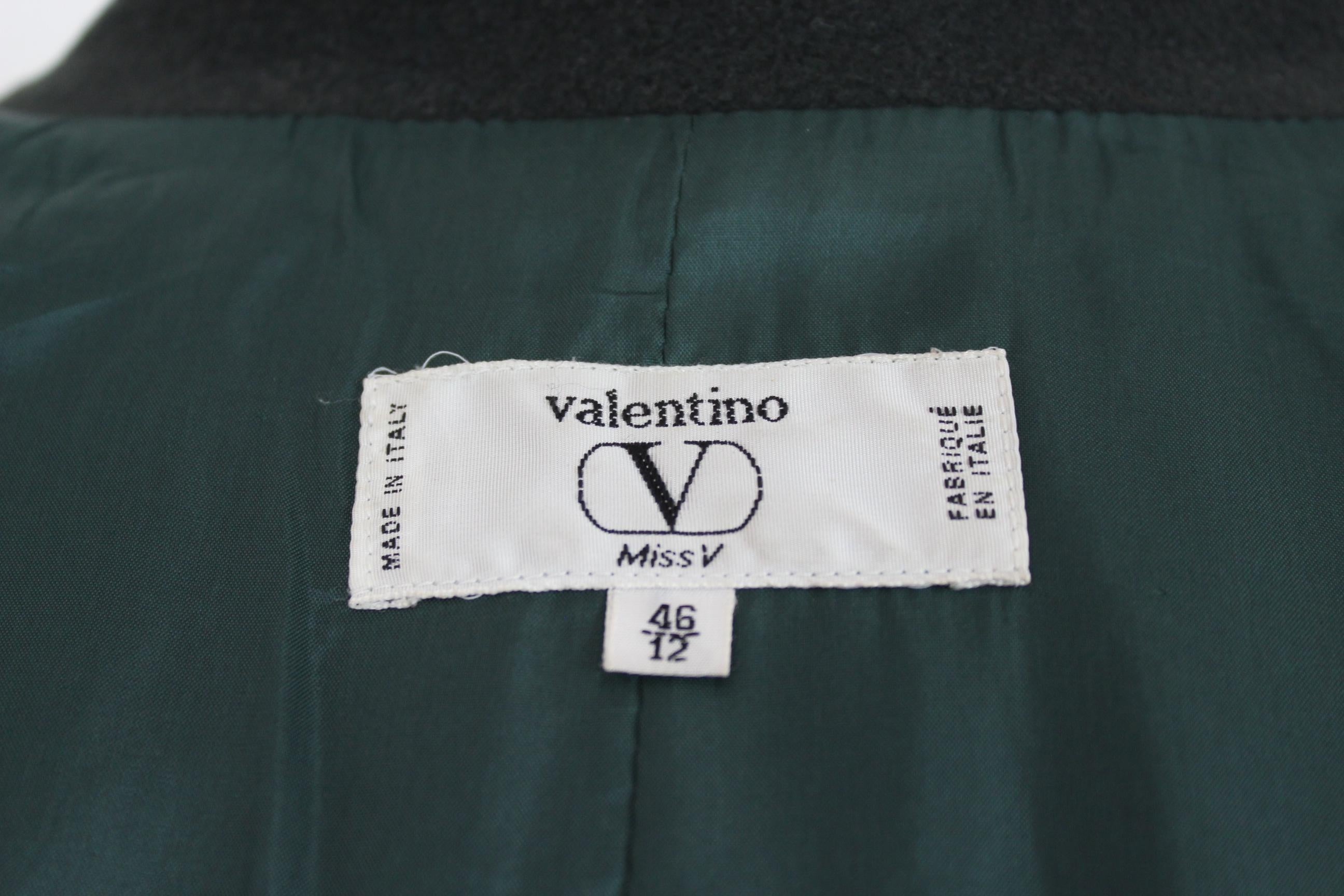 Valentino Green Wool Classic High Collar Coat  1