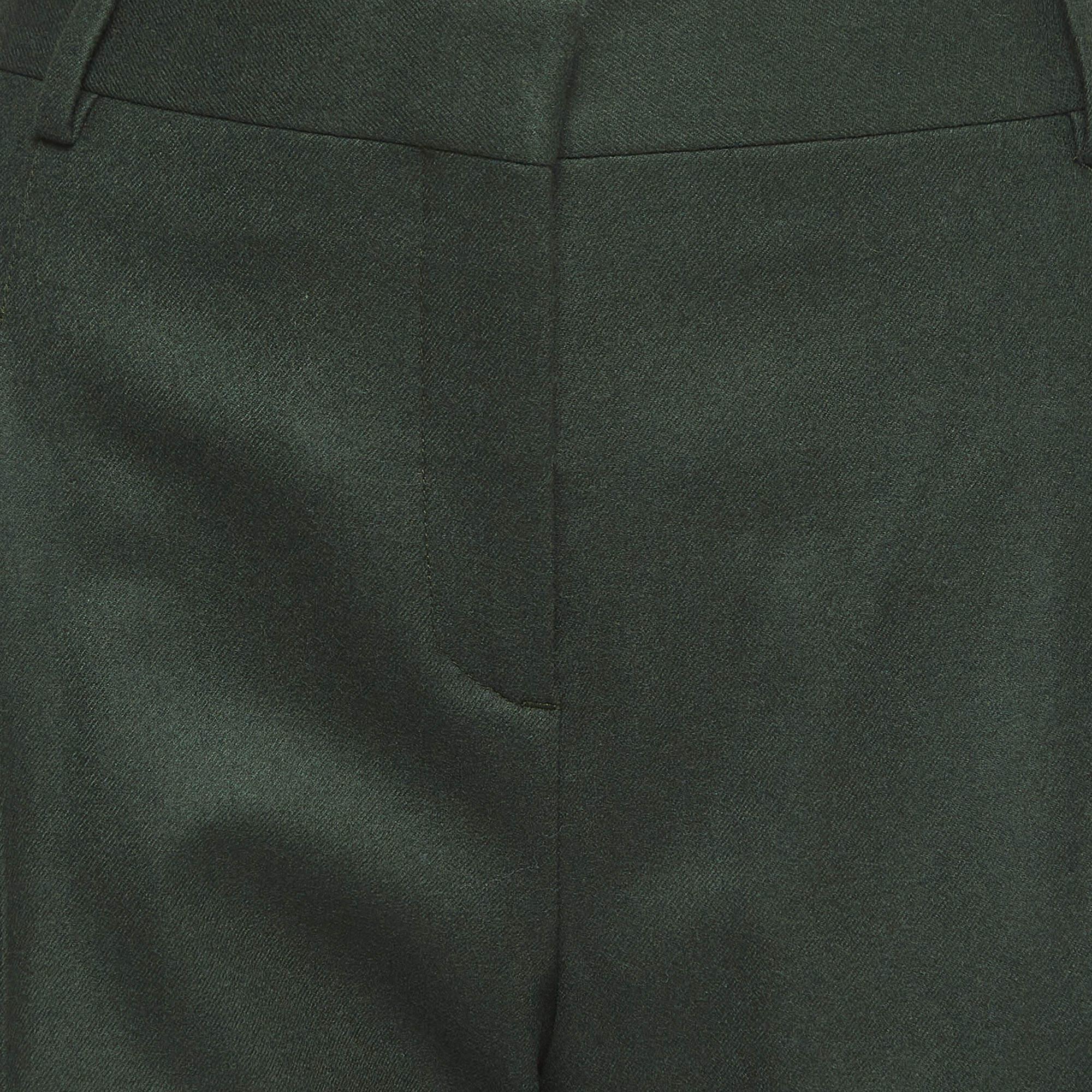 Valentino Green Wool Trousers XL In New Condition For Sale In Dubai, Al Qouz 2