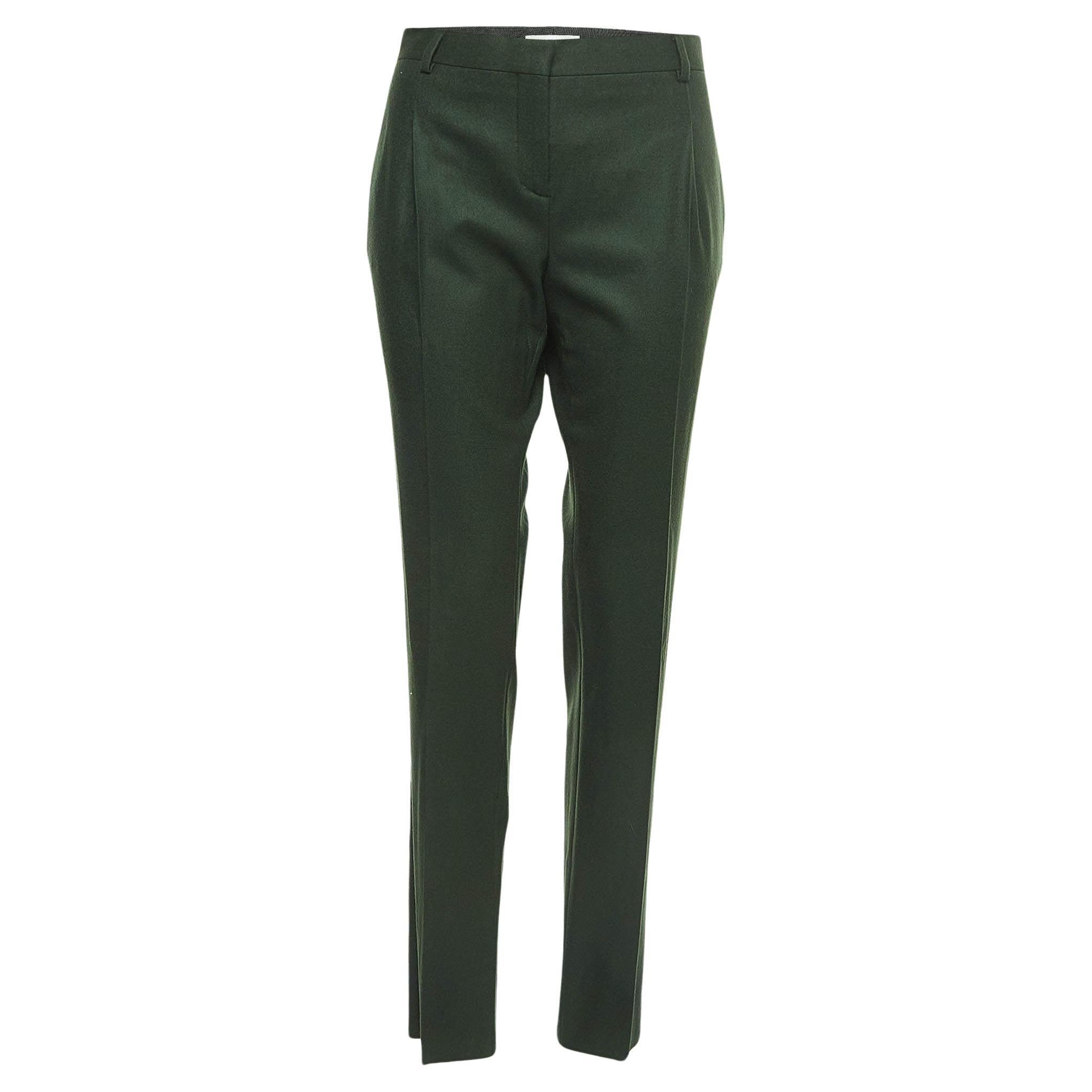 Valentino Green Wool Trousers XL For Sale