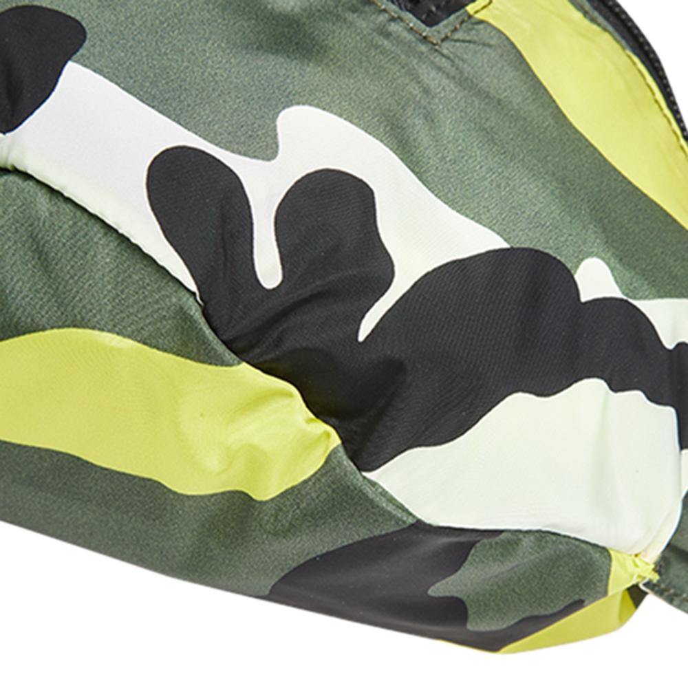 Valentino Green/Yellow Camouflage Printed Nylon Belt Bag 2